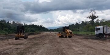 Atoifi Grading the runway surface